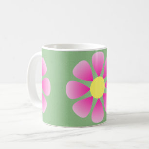 Caneca De Café Padrão de margarida rosa
