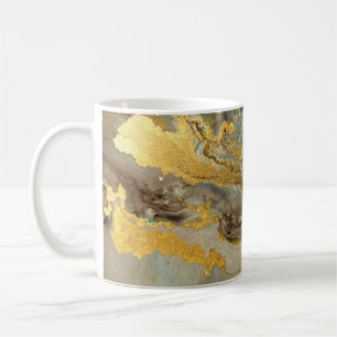 Caneca De Café Padrão de mármore azul e ouro