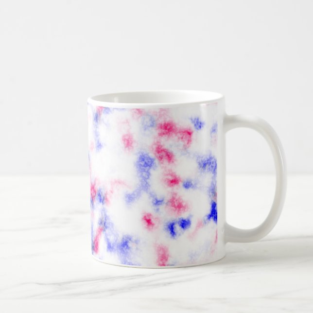 Caneca De Café Padrão de Mármore Azul Rosa e Branco (Direita)