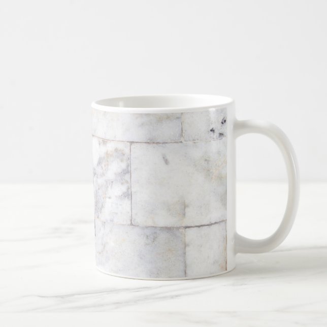 Caneca De Café padrão de mármore, cerâmica branca e marrom (Direita)