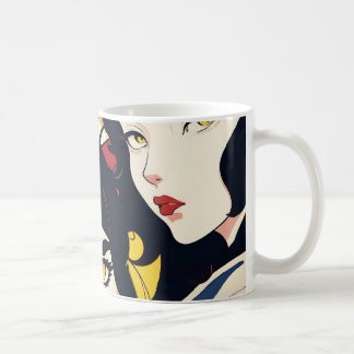 Caneca De Café Padrão de Meninas de Gatos Animes