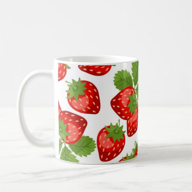 Caneca De Café Padrão de morango (Esquerda)