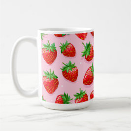 Caneca De Café Padrão de morango deliciosos morangos apetitosos