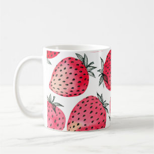 Caneca De Café Padrão de morangos aquosos.