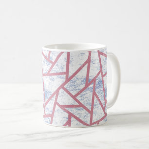 Caneca De Café Padrão de mosaico rosa e azul