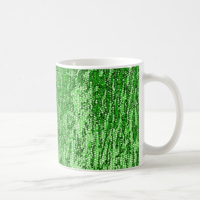 Caneca De Café Padrão de mosaico verde (Direita)
