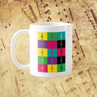 Caneca De Café Padrão de Música Limpa Treble