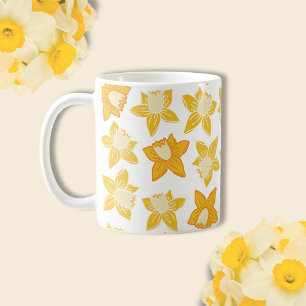 Caneca De Café Padrão de Narciso da Primavera