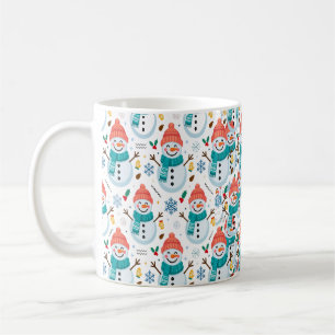 Caneca De Café Padrão de Natal de Boneco de Neve Fofo de Inverno