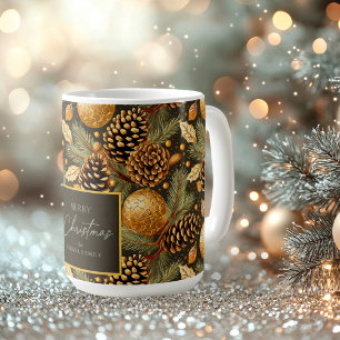 Caneca De Café Padrão de Natal dos Tons da Terra nº 29 ID1009