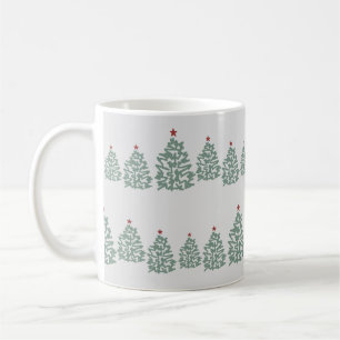 Caneca De Café Padrão de Natal Escandinavo da Árvore de Natal