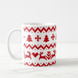 Caneca De Café Padrão de Natal feio Coffee Mug