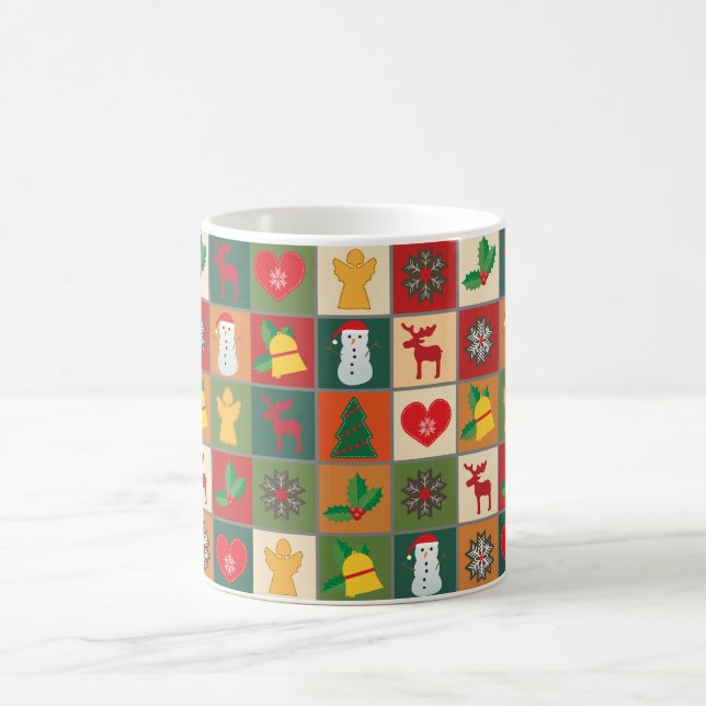 Caneca De Café Padrão de Natal Festivo (Centro)