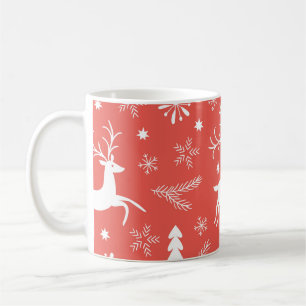 Caneca De Café Padrão de Natal Festivo Sem Costura