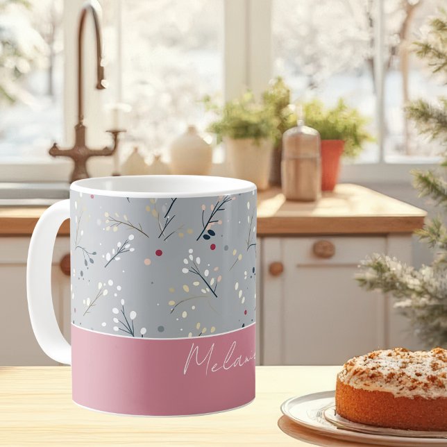 Caneca De Café Padrão de Natal para Aquarela Festiva (Criador carregado)
