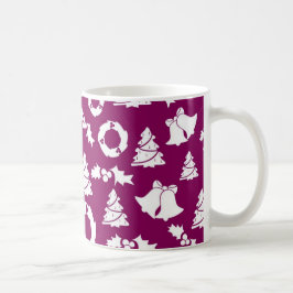 Caneca De Café Padrão de Natal Roxo