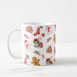 Caneca De Café Padrão de Natal sem costura