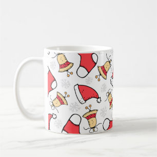 Caneca De Café Padrão de Natal sem costura, design festivo.