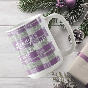 Caneca De Café Padrão de Natal Verde Roxo nº 7 ID1009
