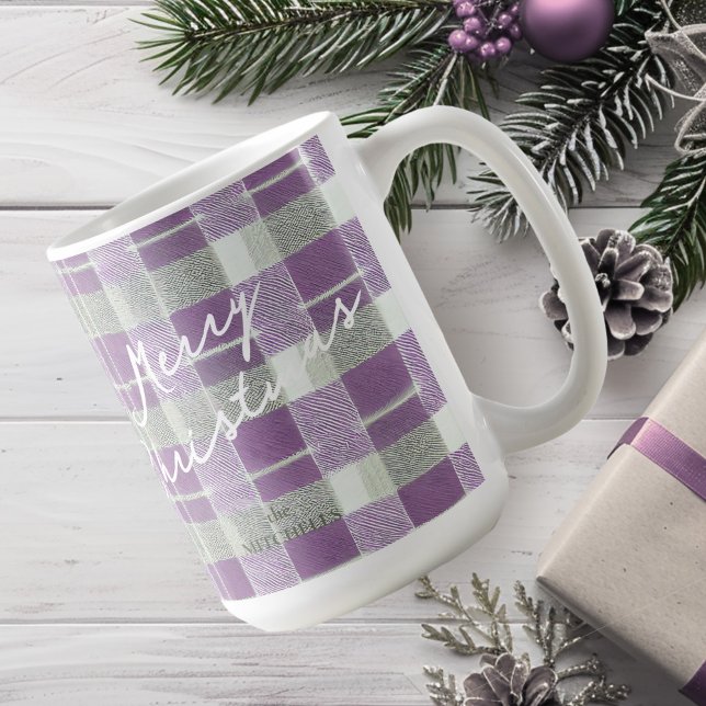 Caneca De Café Padrão de Natal Verde Roxo nº 7 ID1009 (Criador carregado)
