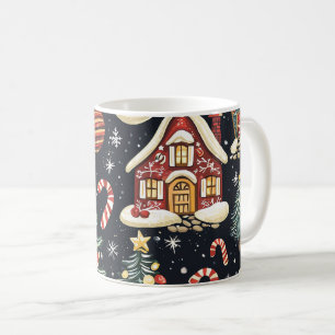 Caneca De Café Padrão de Natal Vintage Woodland (5)