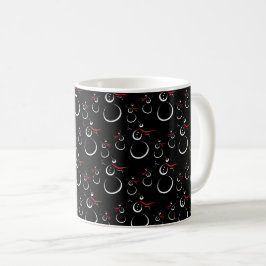 Caneca De Café Padrão de Neve de inverno bonito preto