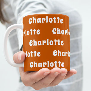 Caneca De Café Padrão de nome laranja queimado