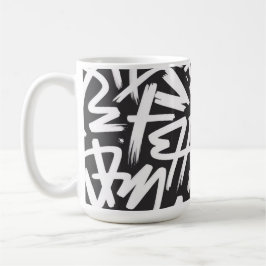 Caneca De Café Padrão de Nome Personalizado com Grafite — Urbano 
