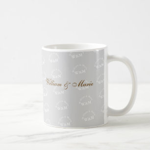 Caneca De Café Padrão de nomes de casais - Sr. e Sra. personaliza
