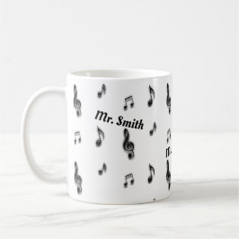 Caneca De Café Padrão de notas musicais Professor de música Obrig