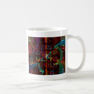 Caneca De Café Padrão de números psicadélicos, design de mesmeriz