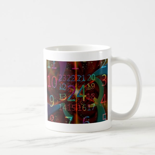 Caneca De Café Padrão de números psicadélicos, design de mesmeriz (Direita)