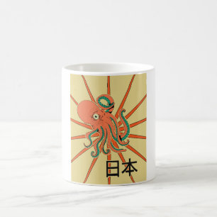 Caneca De Café Padrão de Octopus Japonês