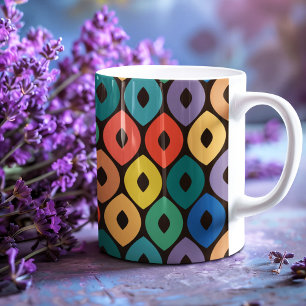 Caneca De Café Padrão de Ogee de Multicores