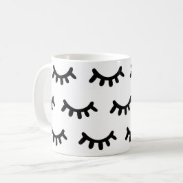 Caneca De Café Padrão de olhos abstrato bonitos, preto e branco