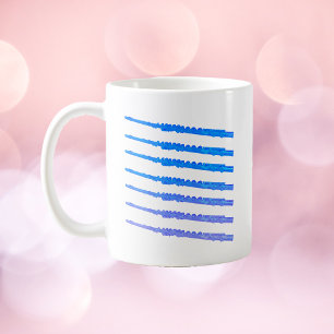 Caneca De Café Padrão de Ombre Azul Flutes