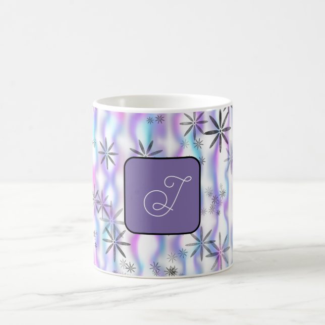 Caneca De Café Padrão de Ondas Estrela Sonhadora Personalizado (Centro)