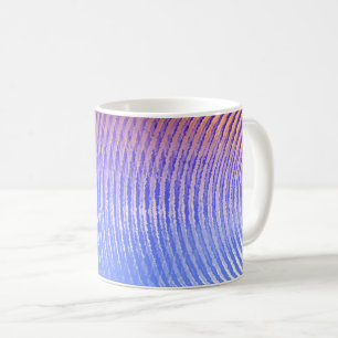 Caneca De Café Padrão de ondas sonoras azuis e laranja
