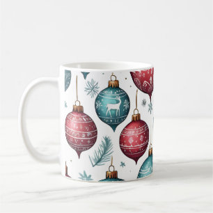 Caneca De Café padrão de ornamento festivo