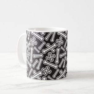 Caneca De Café Padrão de Ossos do Halloween
