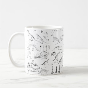 Caneca De Café Padrão de Ossos Fósseis do Dinossauro