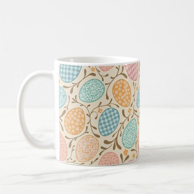 Caneca De Café Padrão de Ovos de Páscoa Pastel (Esquerda)