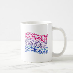 Caneca De Café Padrão de palavra da bandeira BISSEXUAL