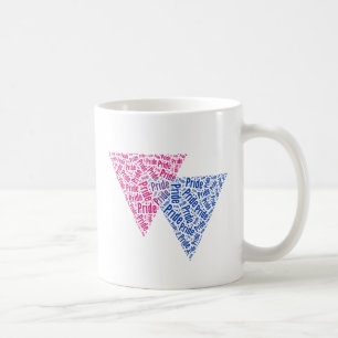 CANECA DE CAFÉ PADRÃO DE PALAVRAS DO TRIÂNGULO BISSEXUAL