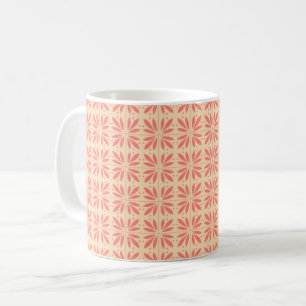 Caneca De Café Padrão de papel de parede retrô - laranja sherbet