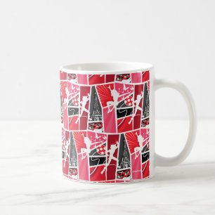 Caneca De Café Padrão de Paris de Ladybug em quadrinhos milaculos