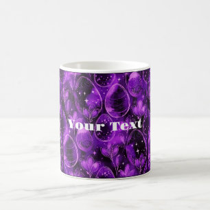 Caneca De Café Padrão de Páscoa Gótico Roxo