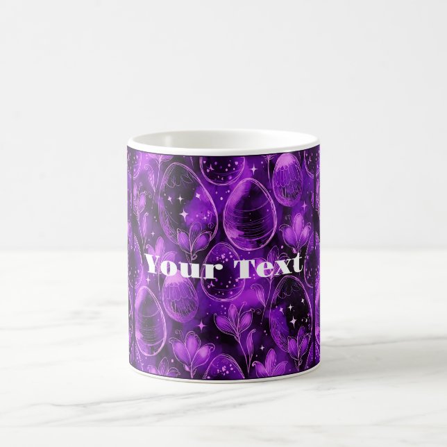 Caneca De Café Padrão de Páscoa Gótico Roxo (Centro)