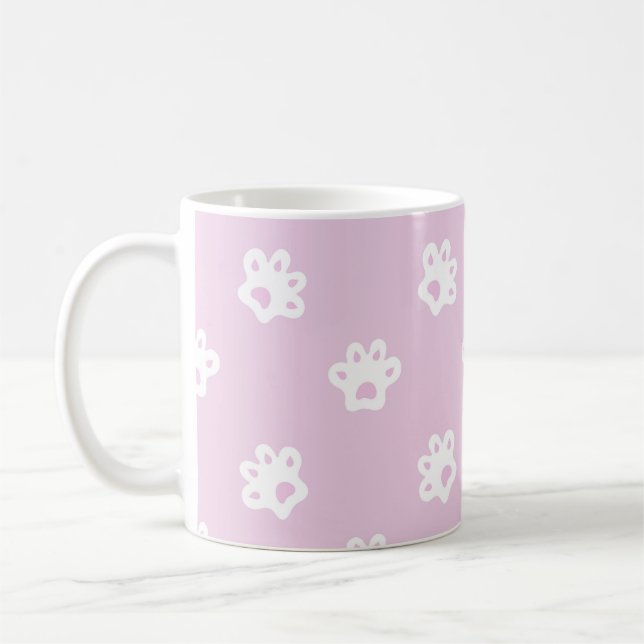 Caneca De Café padrão de patas de gato fofo (Esquerda)