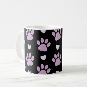 Caneca De Café Padrão De Patas, Patas Cachorros, Patas Liláticas,
